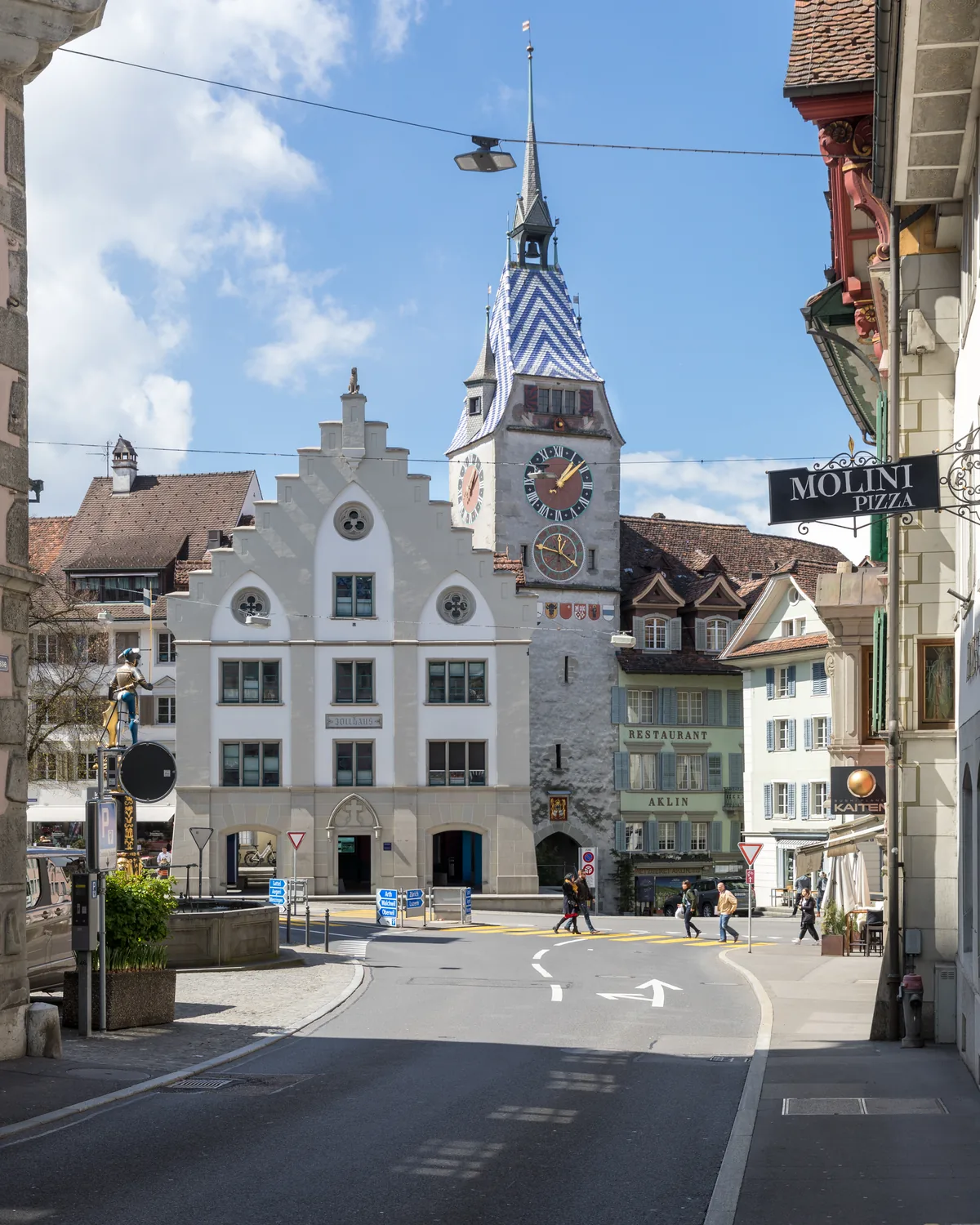 The Zytturm clock tower in Zug's old town